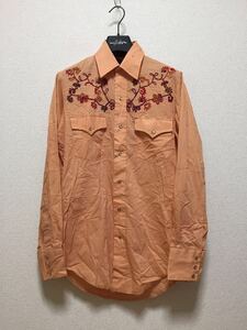 70's USA Vintage Champion Westerns рубашка в ковбойском стиле вышивка рубашка с длинным рукавом 15-33
