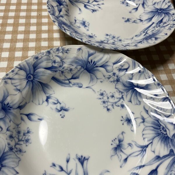 東濃陶器 T&T TABLE COLLECTION byTONO ペア皿 セット アンティーク スープ皿 深皿 花柄