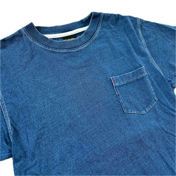 Columbia コロンビア デニム生地 Tシャツ インディゴブルー