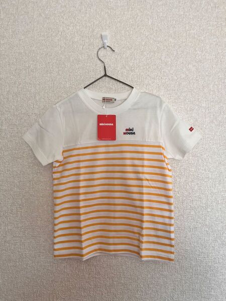 新品 miki HOUSE ミキハウス ボーダー柄Tシャツ 未使用 120 ロゴ