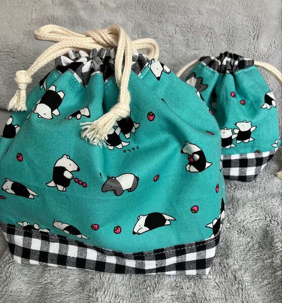 お弁当袋 & コップ袋 アリクイ ランチセット ハンドメイド