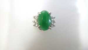 .. jade ... diamond platinum 850 tie tack tiepin 