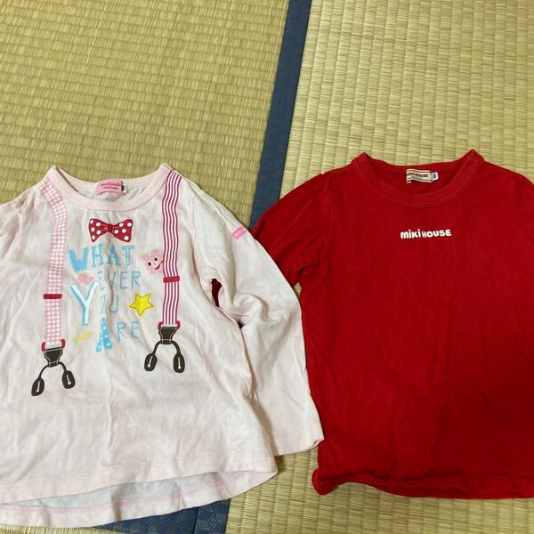 ミキハウス 長袖Tシャツ 2枚セット 100 女の子