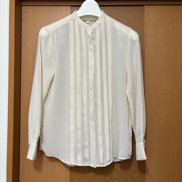 【美品】UNIQLO ユニクロ ジョーゼットピンタック ブラウス S