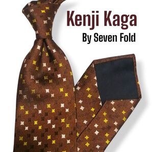 【希少 新品】Kaga Kenji ネクタイ セブンフォールド社製 ブラウン アットヴァンヌッチ