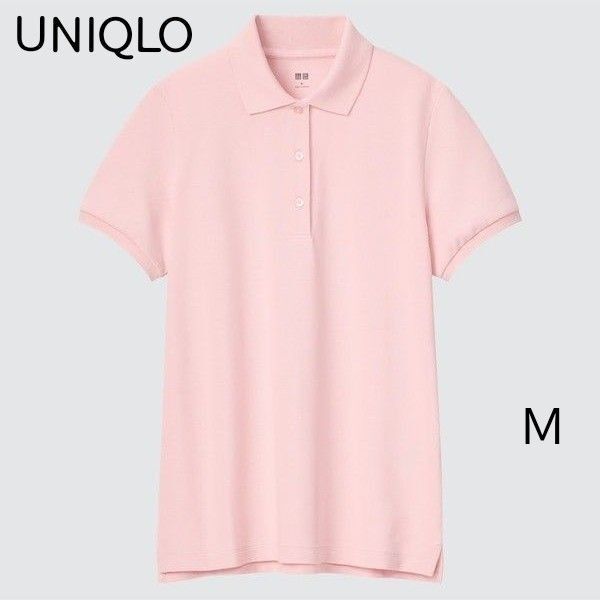 UNIQLO ユニクロ 半袖ポロシャツ ストレッチ 鹿の子ポロシャツ ピンク ドライ機能付き M