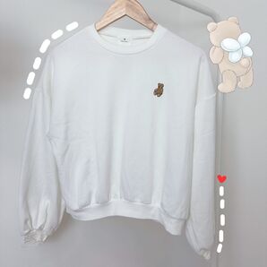 merry jenny Bear刺繍ルーズトレーナー