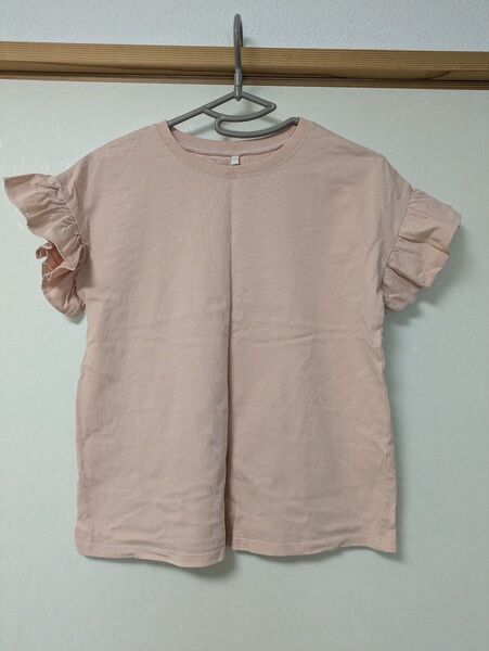GU 150サイズ フリル袖 Tシャツ ピンク