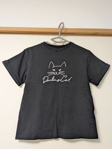 140 GU 猫 Cat Tシャツ 黒 カワイイ