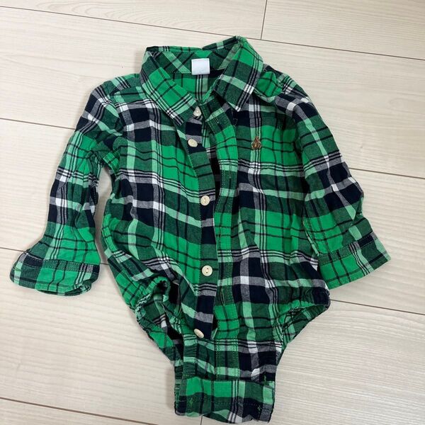 GAP ロンパース チェック柄 グリーン