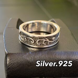 NYシルバーリング【21号】指輪 アクセサリーSilver925 RING トライバル 百合紋章 インディアンジュエリー ホピ