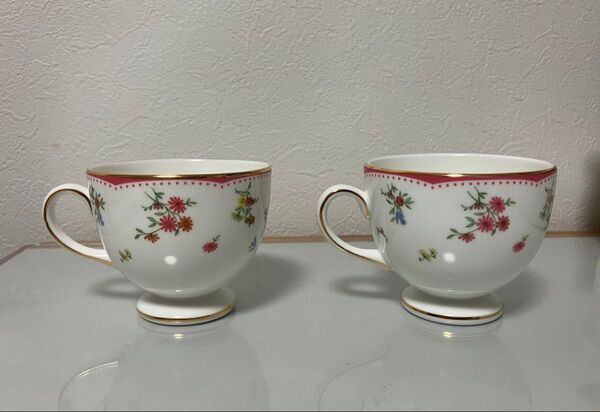【送料込】ウェッジウッド フローレットシリーズ ティーカップ 2客セット 花柄 上品