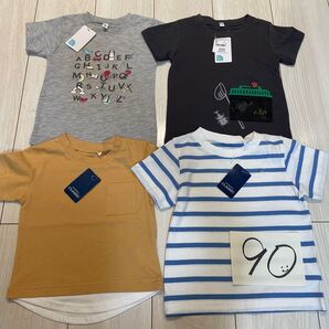 子供服 トップス 4枚セット 90サイズ ボーダー 虫取りかご クワガタ カマキリ てんとう虫西松屋 まとめ売り Z