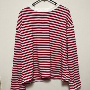 【SHEIN】ボーダー柄長袖Tシャツ 赤と白