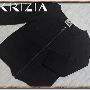 ☆POI BY KRIZIA ポイバイクリツィア 穴あき7分袖ジップニット 黒☆