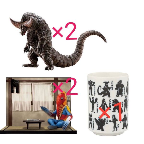 一番くじ ウルトラマン 怪獣超大全 A賞 ゴモラ ×2 B賞 メトロン星人 ×2 C賞 湯呑 まとめ売り