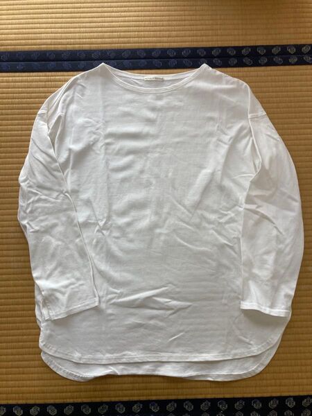 NICE CLAUP ビッグシルエットロングTシャツ ホワイト