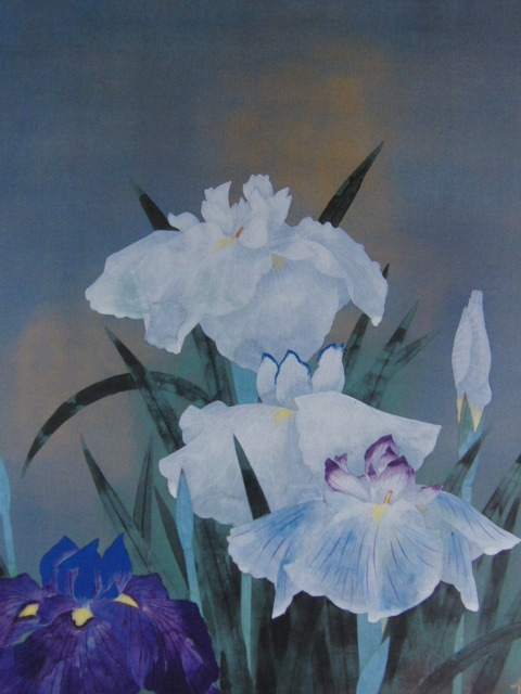 Ōya Jūshihiko, [Iris], From a rare collection of framing art, New frame included, In good condition, postage included, Painting, Oil painting, Nature, Landscape painting