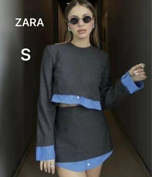 ZARA ザラ レイヤード風カットソー トップス シャツS カットソー ニット