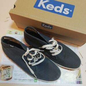 メンズ スニーカー 紐靴 keds 27cm 紺地 ケッズ keds 中チェック