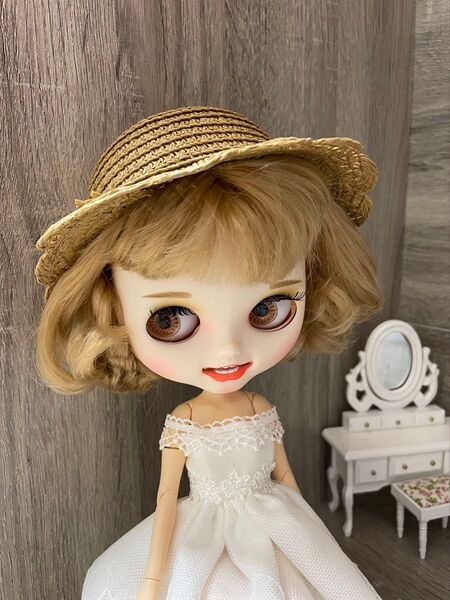 ブライス帽 麦わら帽子 ハンドメイド