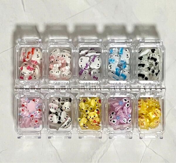 【NP15】ネイルパーツ デコパーツ 100個セット ケース付き