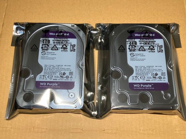 【21時間】2個セット WD 4TB PURPLE パープル HDD ハードディスク 3.5インチ WD43PURZ