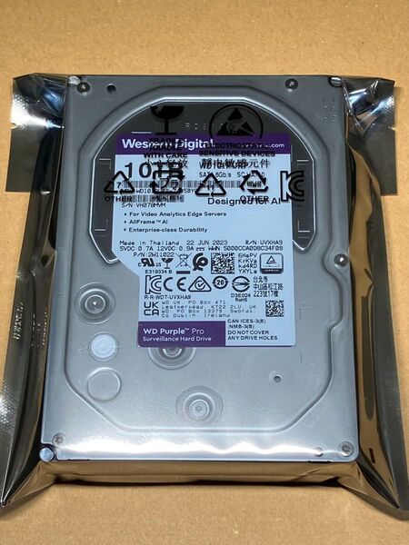 【16時間】 WD 10TB Purple WD101PURP HDD 3.5インチ SATA 監視カメラ ビデオ ハードディスク