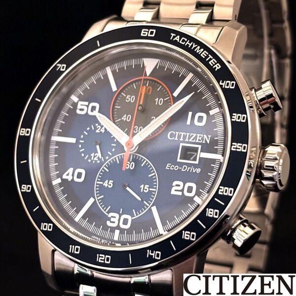 【男のステータス】CITIZEN/高品質/メンズ腕時計/シチズン/クロノグラフ/ブルー.シルバー.青色/男性用/お洒落/展示品特価
