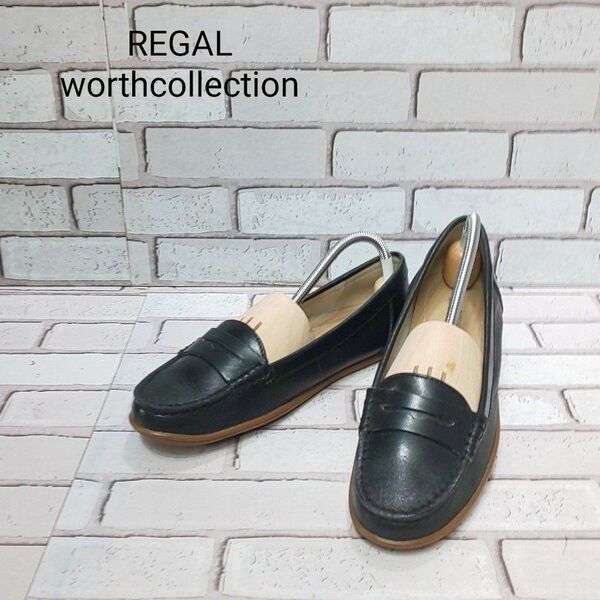 【REGAL worthcollection】リーガル ワースコレクション フラットシューズ コインローファー レザー