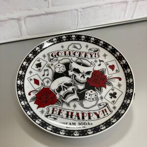 【未使用レア】クリームソーダ/グッズ /ツーフェイススカル/食器皿 /直径約24cm