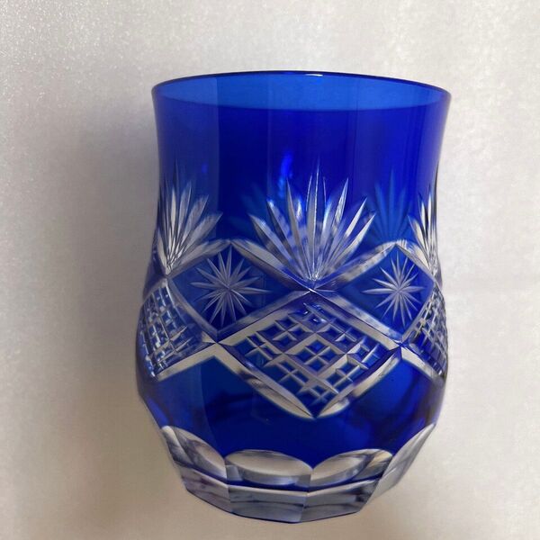 江戸切子 グラス 食器 酒器 茶器 工芸 バイオレットブルー