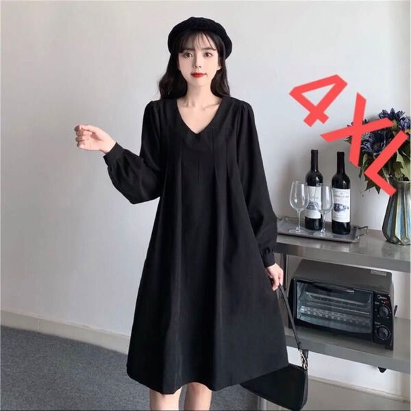 LWDA180 レディース ロングワンピース 春秋 ゆったり 大きいサイズ