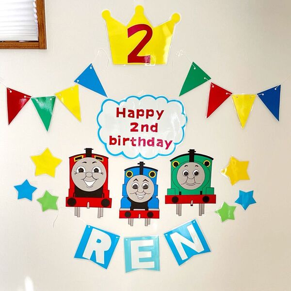 トーマス誕生日 きかんしゃトーマス誕生日 壁面飾り ガーランド
