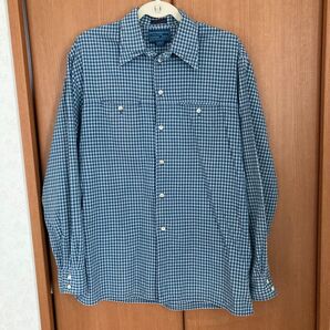 EDWIN 長袖シャツ チェック柄 ブルー系 ポケットあり