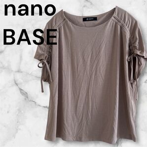 nanoBASE ナノユニバース 半袖 薄いブラウン くすみカラー