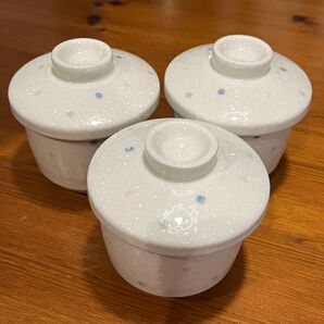 茶碗蒸し 水玉 3個 陶器