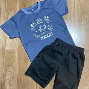 129 キッズ 130サイズ 半袖半パン 上下セット スヌーピー peanuts サラサラ生地