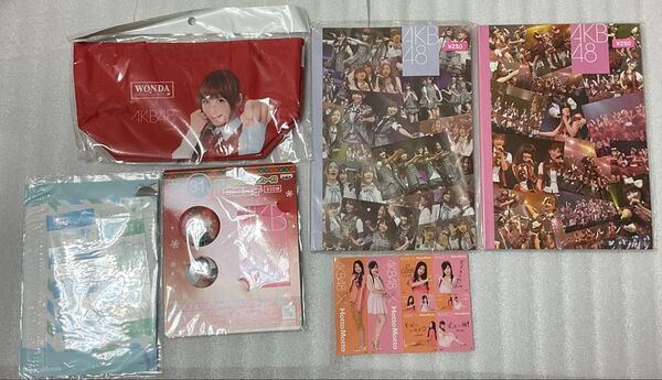 AKB48 グッズ ポーチ 便箋封筒 B5ノート2冊 シール 缶バッジ
