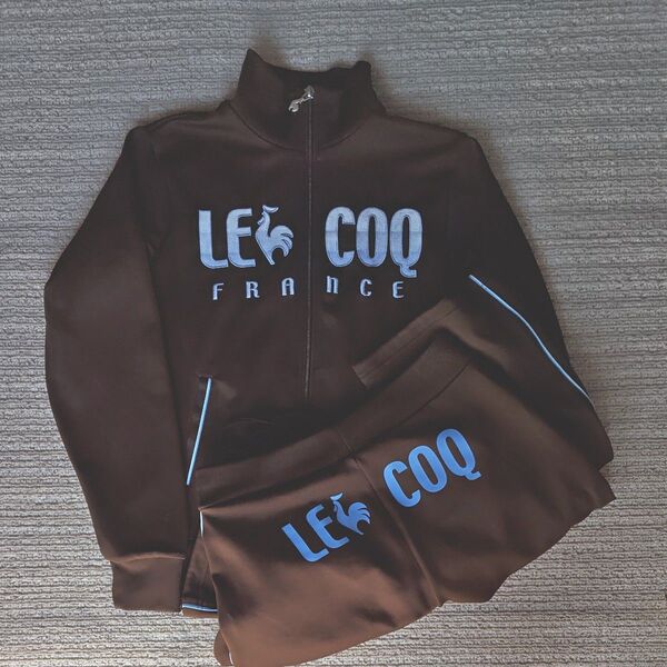 le coq sportif ジャージ上下セット ブラウン ロゴ刺繍