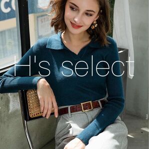 【新品】DB カラーニット 襟付きニット◇ニットトップス