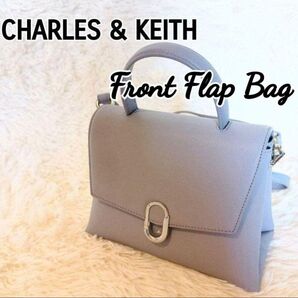 【CHARLES&KEITH】ストーンエンベリッシュド フロントフラップバッグ ハンドバッグ ショルダー 2way