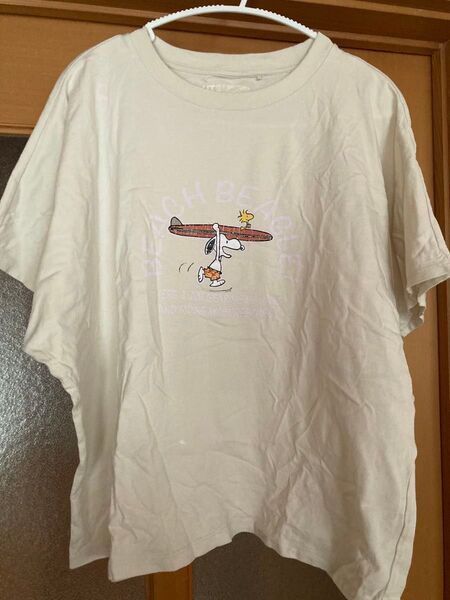 ユニクロ UT Tシャツ スヌーピー ピーナッツ アイボリー ベージュ Lサイズ