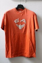 エンポリオアルマーニ.EMPRLO ARMANI.Tシャツ.カットソー.オレンジ.ロゴコード刺繍.サイズ　S.メードイン イタリー国内正規_画像1