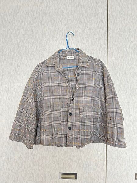 薄手 ジャケット 羽織物 チェック柄