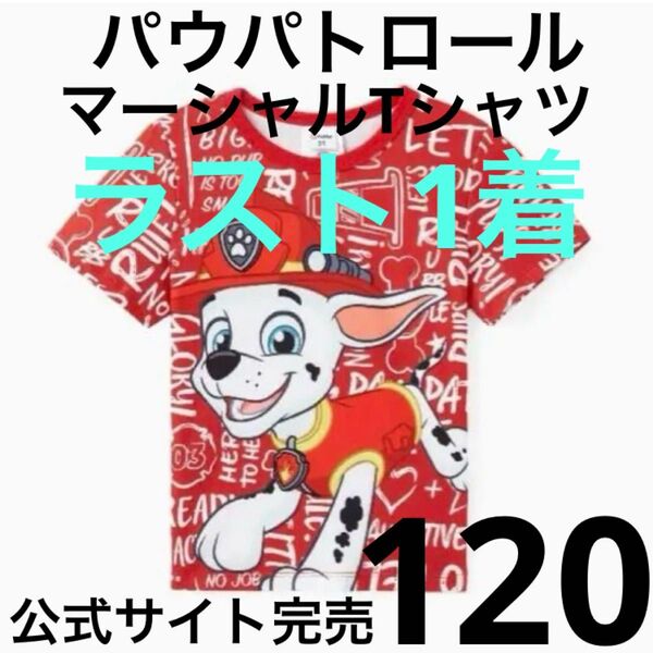 【新品未使用】2点目から割引 パウパトロール Tシャツ マーシャル 半袖 120