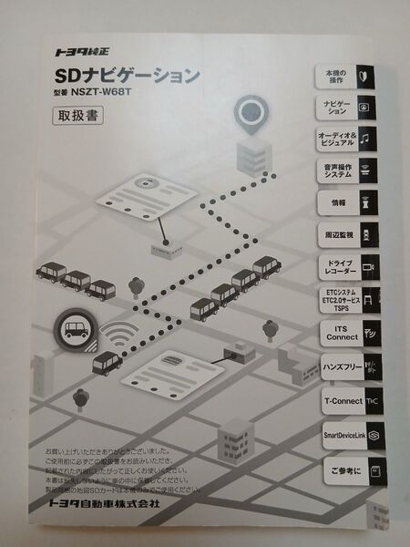 NSZT-W68T 取扱書 取扱説明書 SDナビゲーション 取説 トヨタ純正 中古