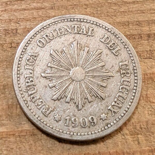 1909 ウルグアイ 2センテシモ 硬貨 アンティークコイン