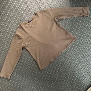 tm-party ブラウン Vネック 長袖Tシャツ L