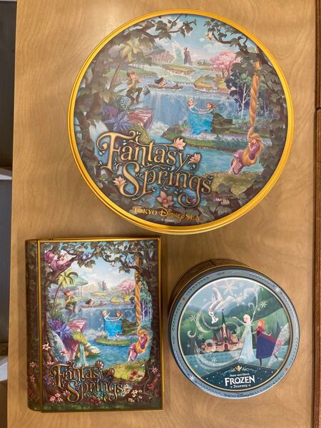 ファンタジースプリングス 空き缶 3個 アナ雪 ラプンツェル ピーターパン ディズニー